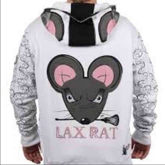 Lax Rat Flow Society Lacrosse Hoodie Full Zip Jacket Streetwear Hoodie Sz Large - Picture 1 of 12